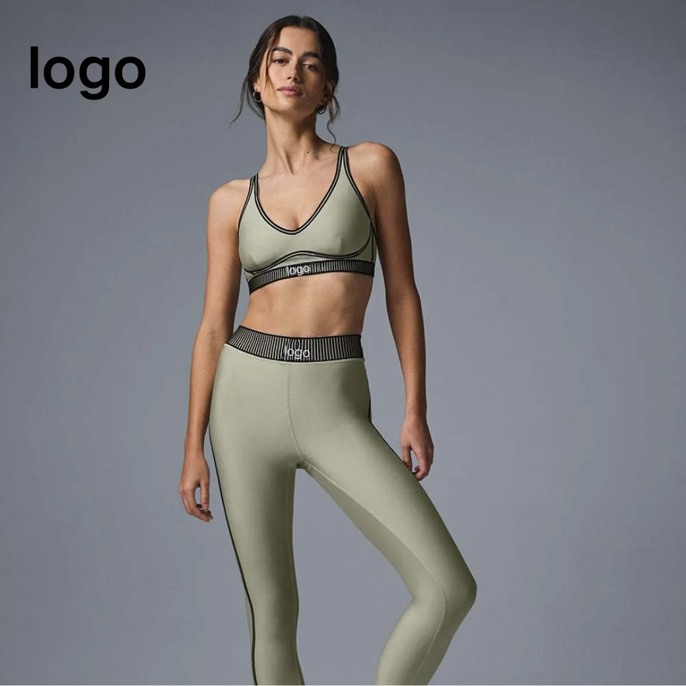 Women's Pilates Yoga Set Kim Ji-soo The Same Running Bra Training Wear Leggings Comfortable Breathable Exercise Fitness Set