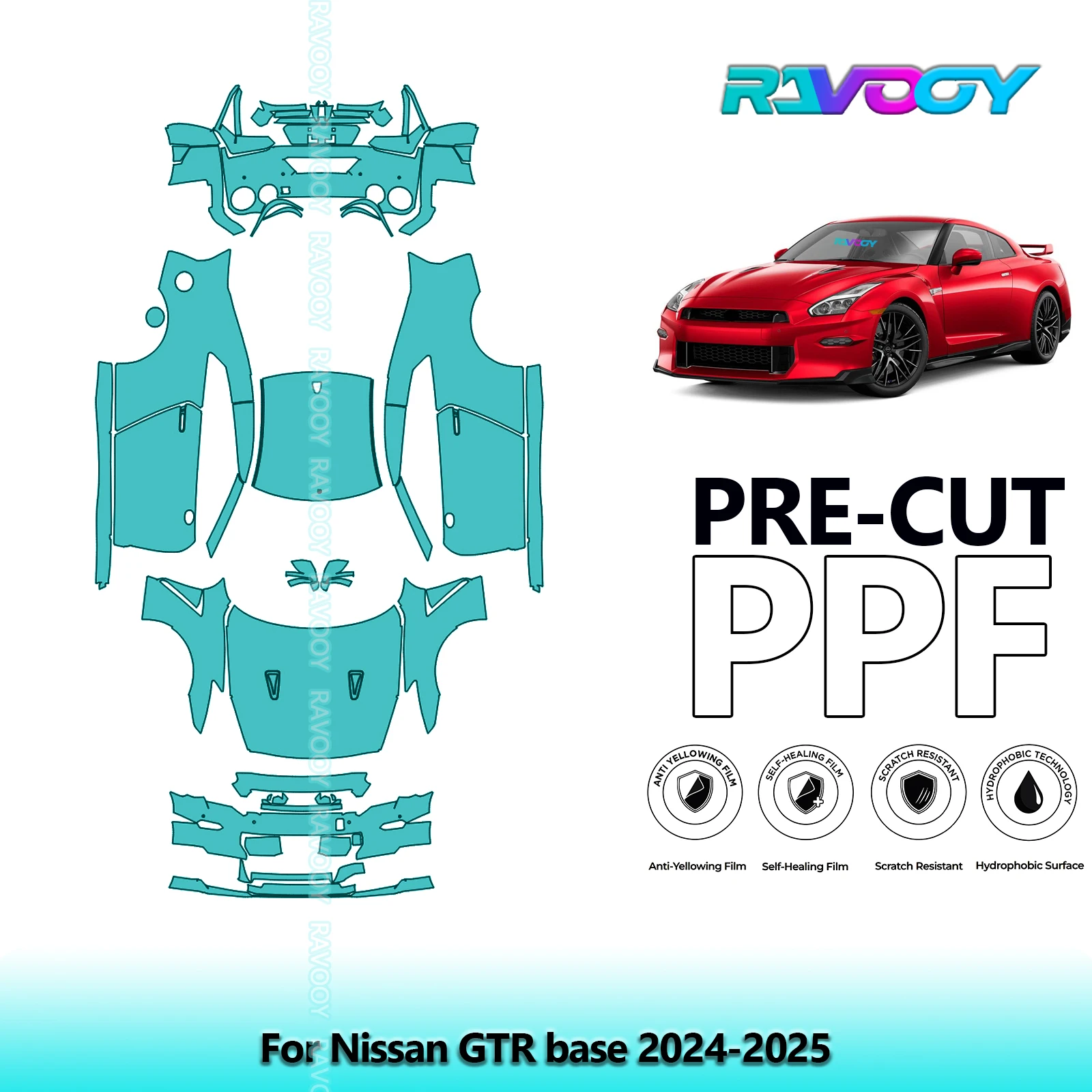 

8.5Mil Precut PPF Paint Protection Film Full Vehicle Clear Bra For Nissan GTR base 2024-2025