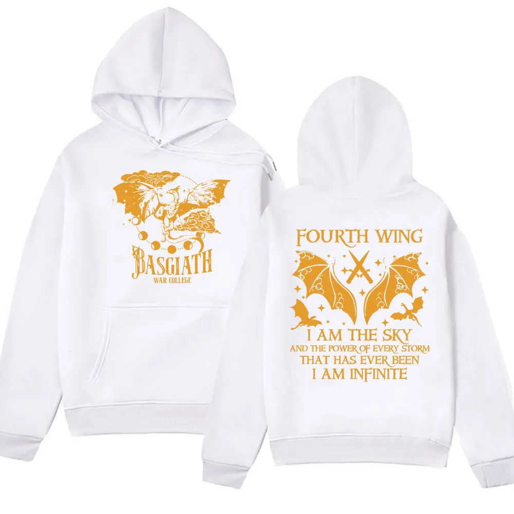 Fourth Wing Hoodies Basgiath War College Dragon Rider Graphic Double-sided Print Hoodie Sweatshirts Men's Oversized Streetwear