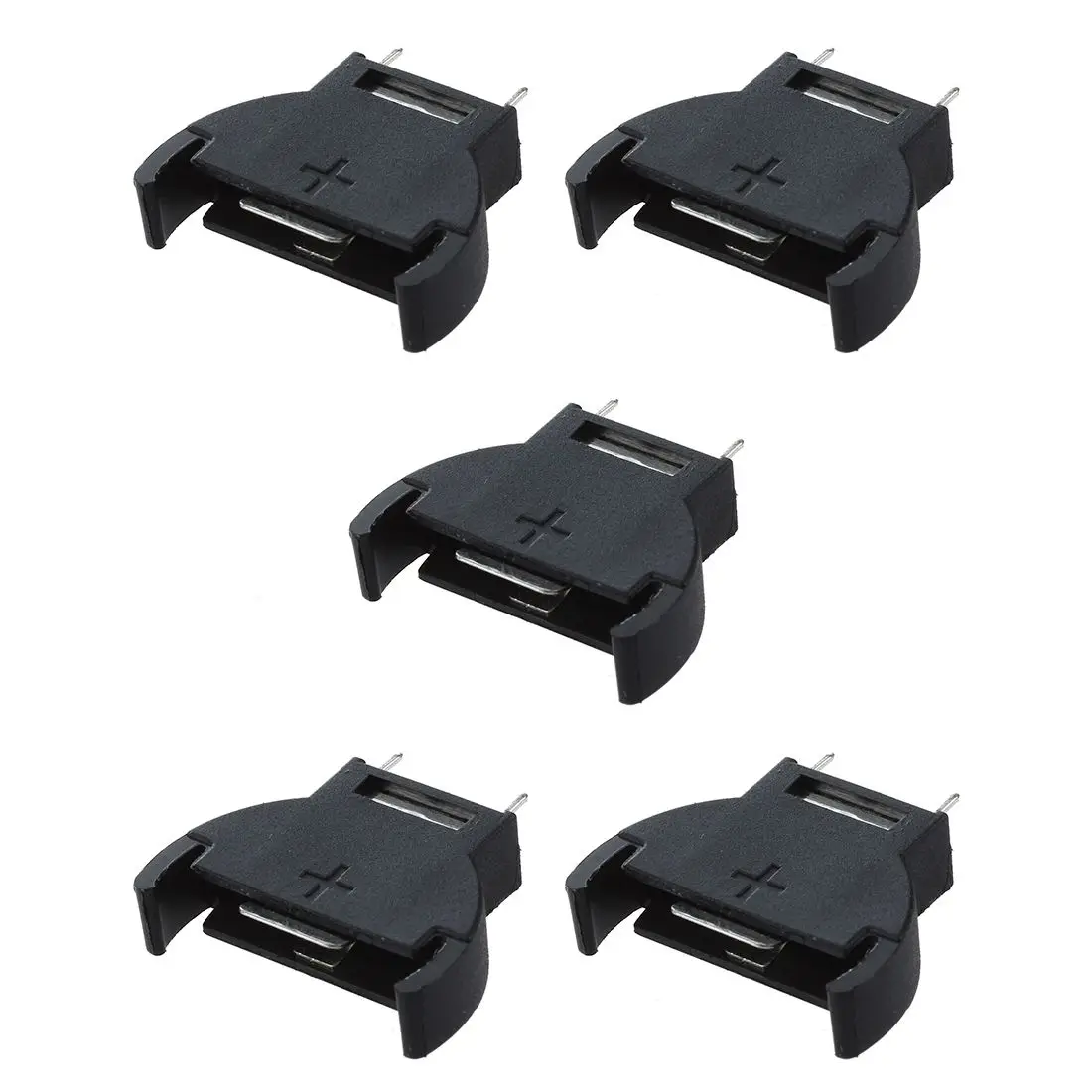 

B68C 5 Pcs Black Plastic CR2032 Cell Button Lithium Battery Sockets Holder