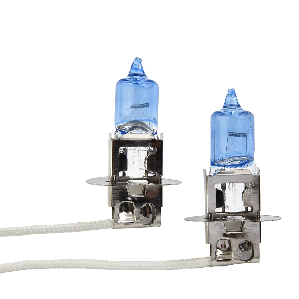 자동차 전면 좌우 안개등 전구, H3 할로겐 램프, 실용적인 세트, 헤드라이트 스포트라이트, 화이트 제논 룩