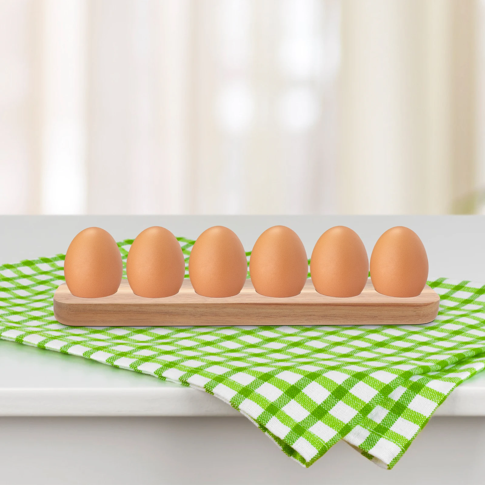 

Wooden Tray, Chicken Storage Holder For Kitchen Home, Smooth Wood Egg Organizer With Compartments, Deviled Egg Tray,