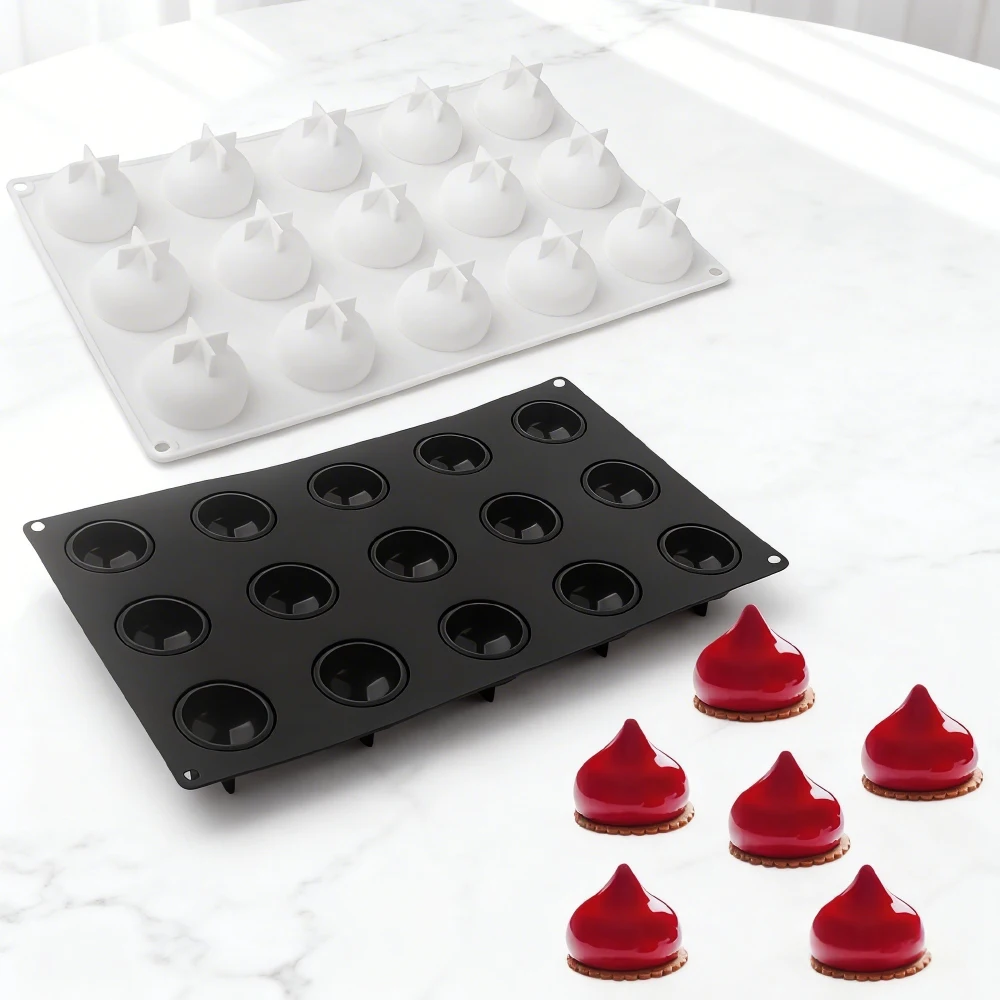 15 Cavity Water Drop Mousse Cake Silicone Mold Round Chocolate Dessert Mold DIY Epoxy Resin Mold French Pastry Baking Mold