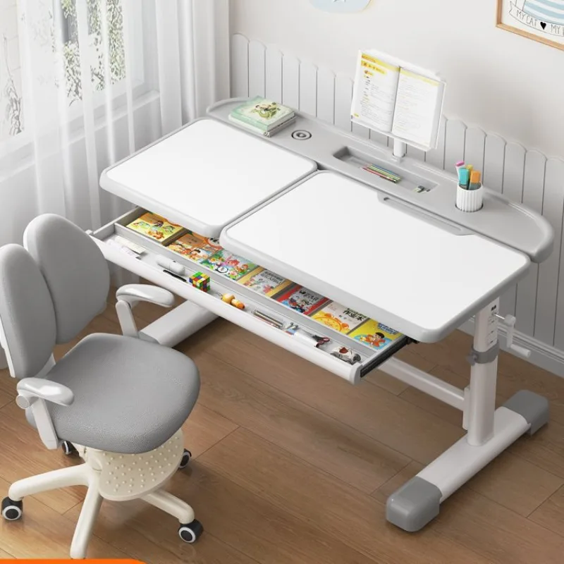 Children's Study Desk for Home Minimalism, Student Homework Reading Desk, Chair Set, Multifunctional Adjustable Desk