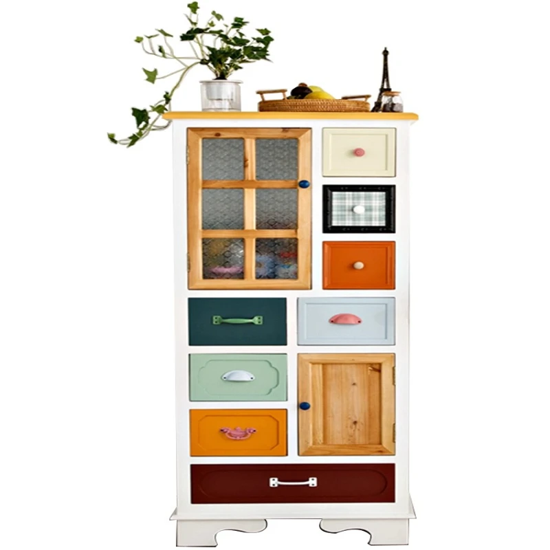 

Solid wood dining side chest, living room high cabinet, modern simple storage cabinet