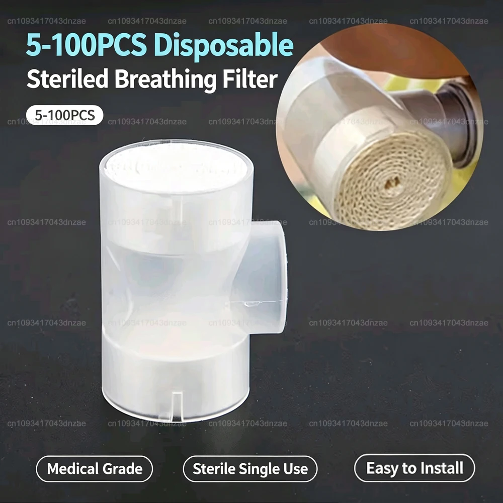 5-100Pcs Tracheostomy Disposable Breathing Filter Steriled Trach Vent Heat Moisture Exchangers Lightweight HME Filter