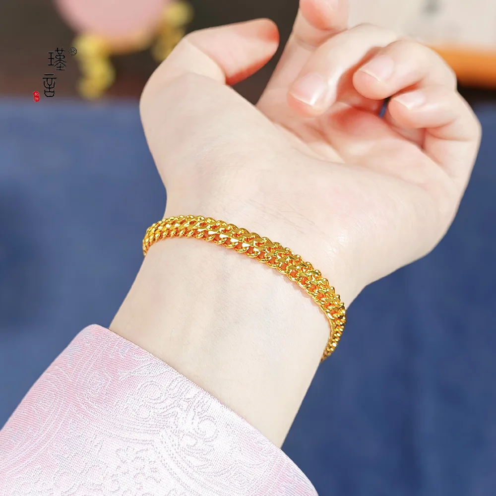 

Gold Shop 9999 24K real gold centipede bracelet fashion exquisite bracelet gold bracelet light luxury high-end