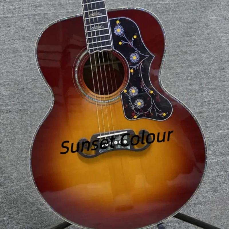 In Stock Vintage Sunburst J Series 200 Acoustic Guitar Ebony Fingerboard Folk Quality Assurance Free Shipping