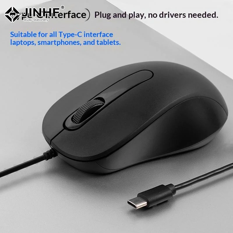 USB C Wired Mouse Silent Click 1000DPI Type-C Mouse For Laptop/Tablet/Phone Compatible With /Windows/Android Plug And Play