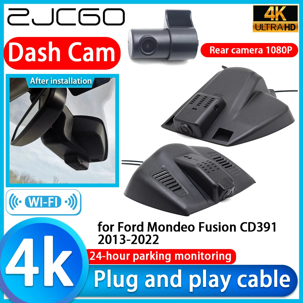 ZJCGO para Ford Mondeo Fusion CD391 2013-2022, Cámara para Auto DVR 4K, Lente Sony, Monitor 24H, Grabador de Video de Estacionamiento