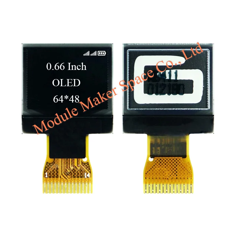 0.66 Inch OLED LCD Display ST7315 64*48 Resolution Monochrome White IIC/I²C Interface 14-Pin Solder Pad Bare Screen Module