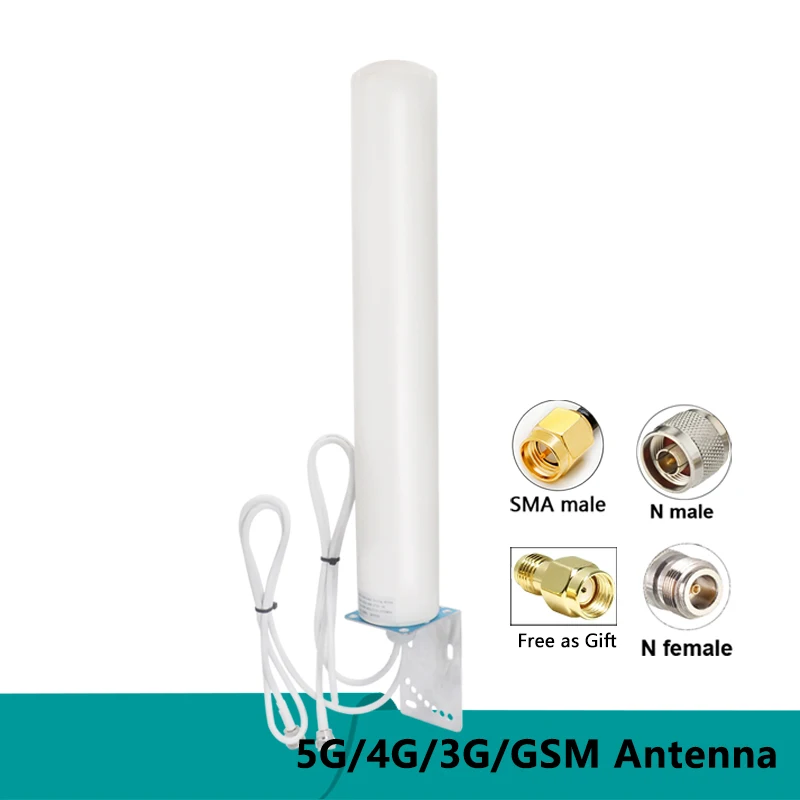 5G 4G LTE 3G Enhance Signal Outdoor Waterproof Dual Cable Aerial 18dbi Omni Lora WiFi GSM Router Antenna for Wireless Network