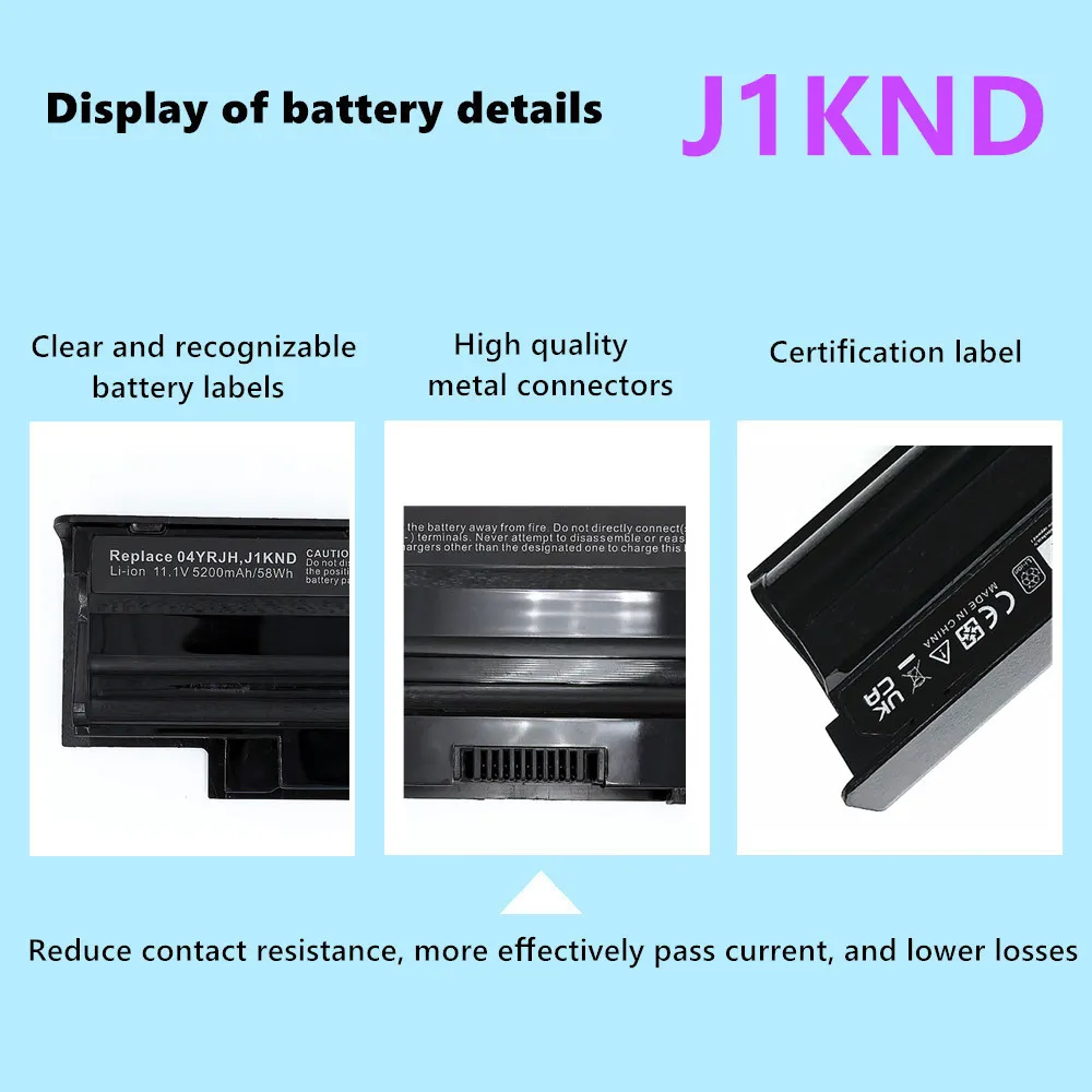 J1KND YXVK2 Battery For Dell Inspiron N7110 N5030 M5010 M501D M5110 M5030 M4110 N3010 N4010  N5010 N7010 M5010 N4050 N4110 N5020