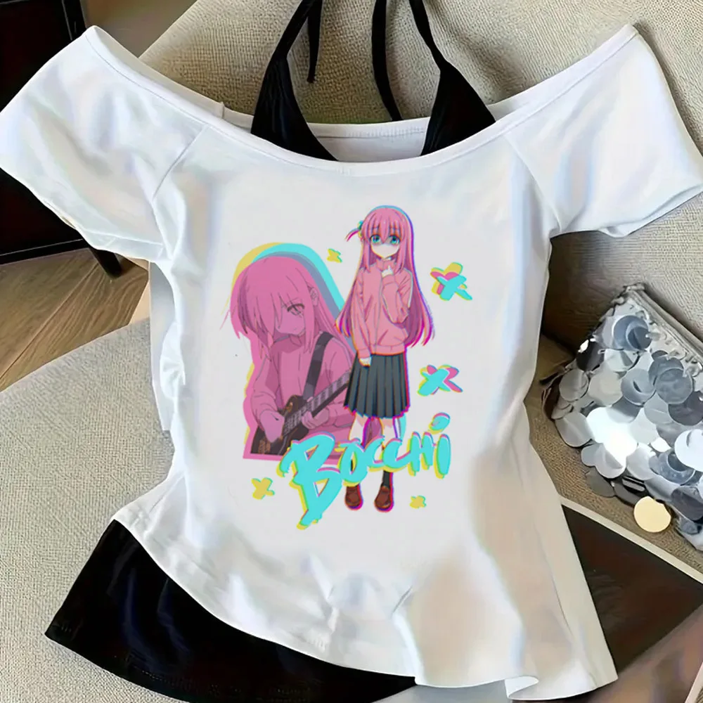 Bocchi the Rock Crop-Top für Teenager, Kawaii, Jojifuku, Ausverkauf, Emo-Grafik-T-Shirt, Cutecore, Ausverkauf, Alternative