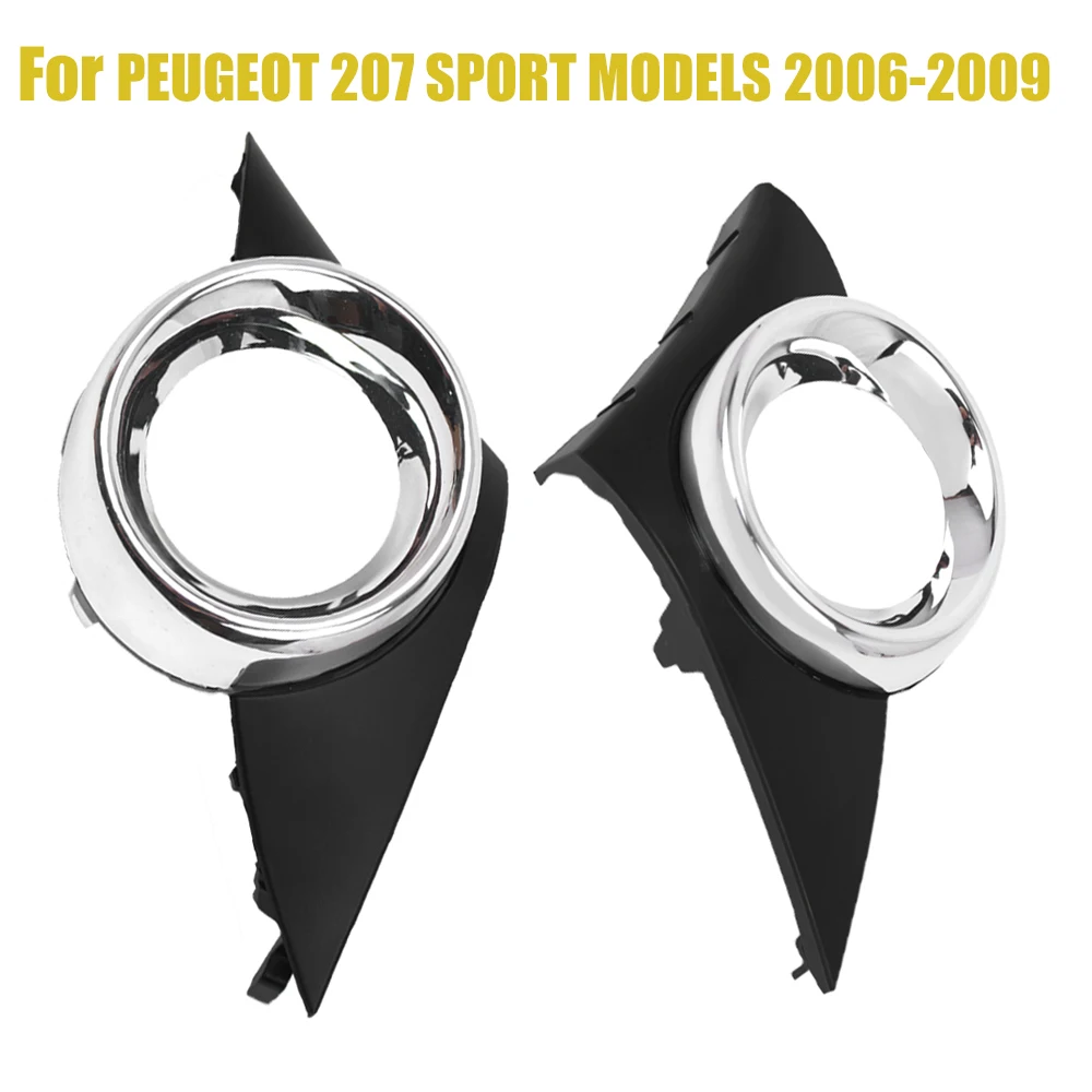 

Left/Right Car Front Bumper Fog Light Cover Chrome Foglights Frame Grill 7452HX For Peugeot 207 Sport 2006 2007 2008 2009
