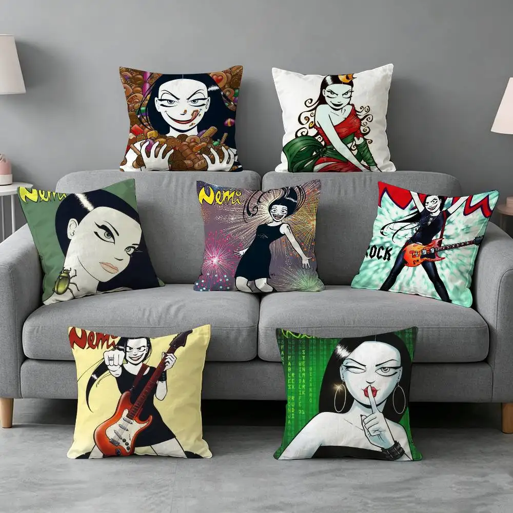 Goth Girl Nemi-i Pillow cover gift High definition digital printing,Surprise  vivid pattern Household.