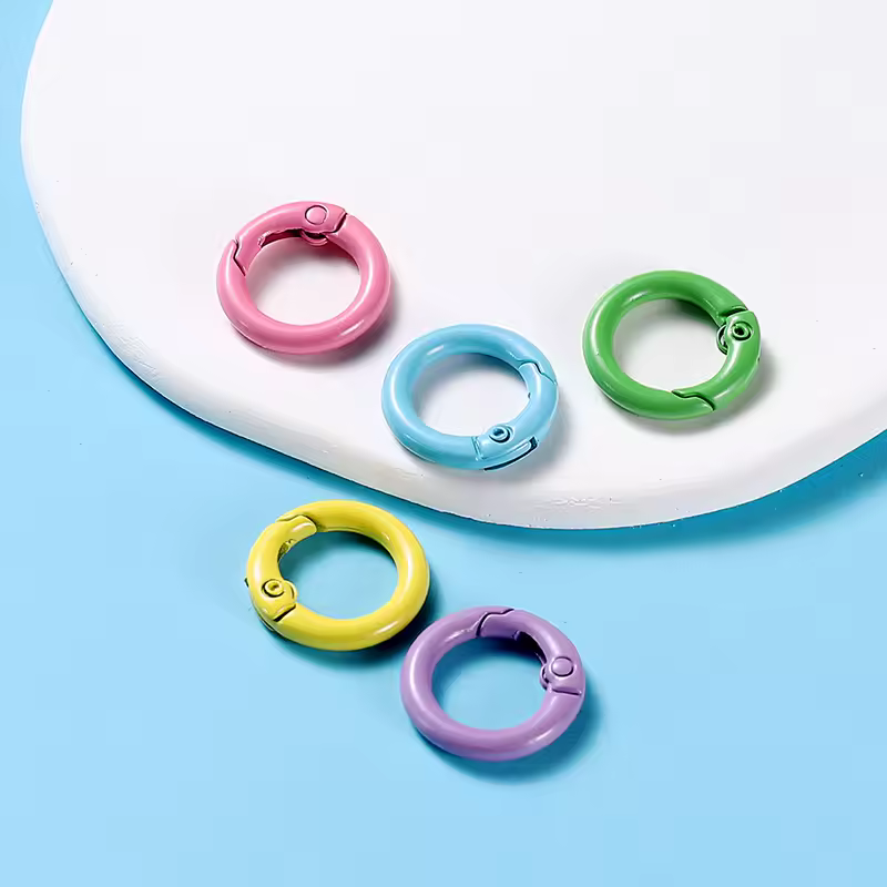5Pcs/Lot 21 Colors Metal O Ring Spring Clasp Openable Round Carabiner Keychain Clips Hook Dog Chain DIY Jewelry Buckle Connector - Image 28