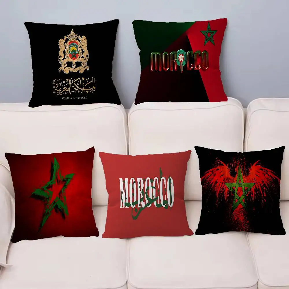 Morocco Map Flag Personalized picture text home decorative pillows Household Gifts 45x45cm