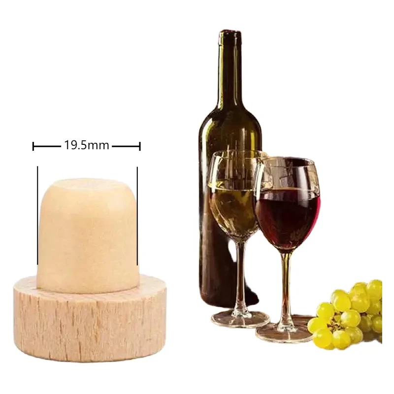 50Pc Wine Bottle Cork T Shaped Cork Plugs for Wine Cork Wine Stopper Reusable Wine Corks Wooden and Rubber Wine Stopper