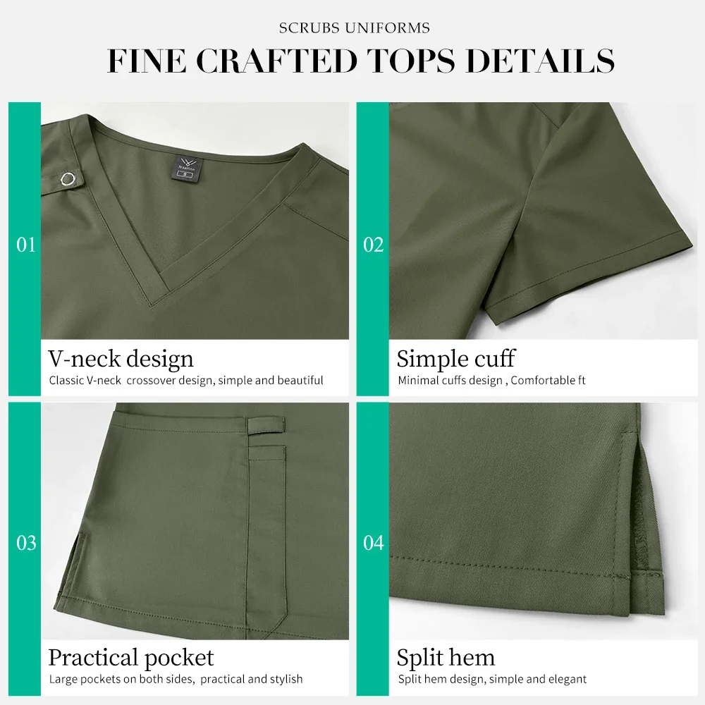 여러 가지 빛깔의 의사 의상 남자 애완 동물 스크럽 의료 수술 작업복 스크럽 세트 유니폼 짧은 소매 탑 + 바지 정장 간호 유니폼