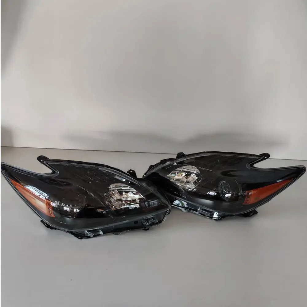 A Pair Car Headlight For Toyota Prius 30 ZVW30 Headlamp Black