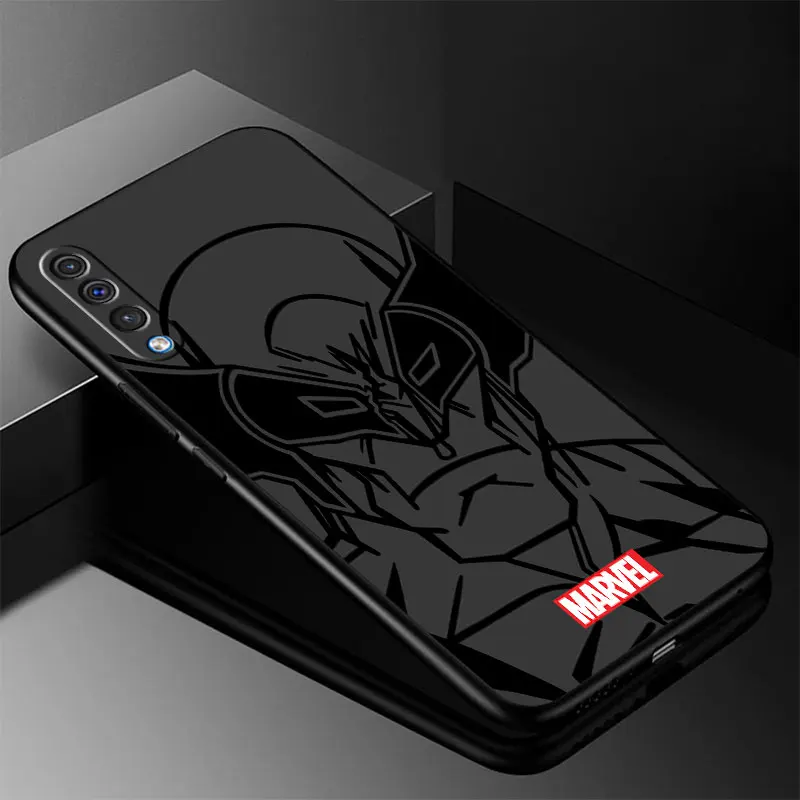 Black Soft Cover For Samsung Galaxy A03s A10 A03 A20s A20e A91 A42 A04e A50s M33 M54 A40 Phone Case Marvel SpiderMan IronMan Art