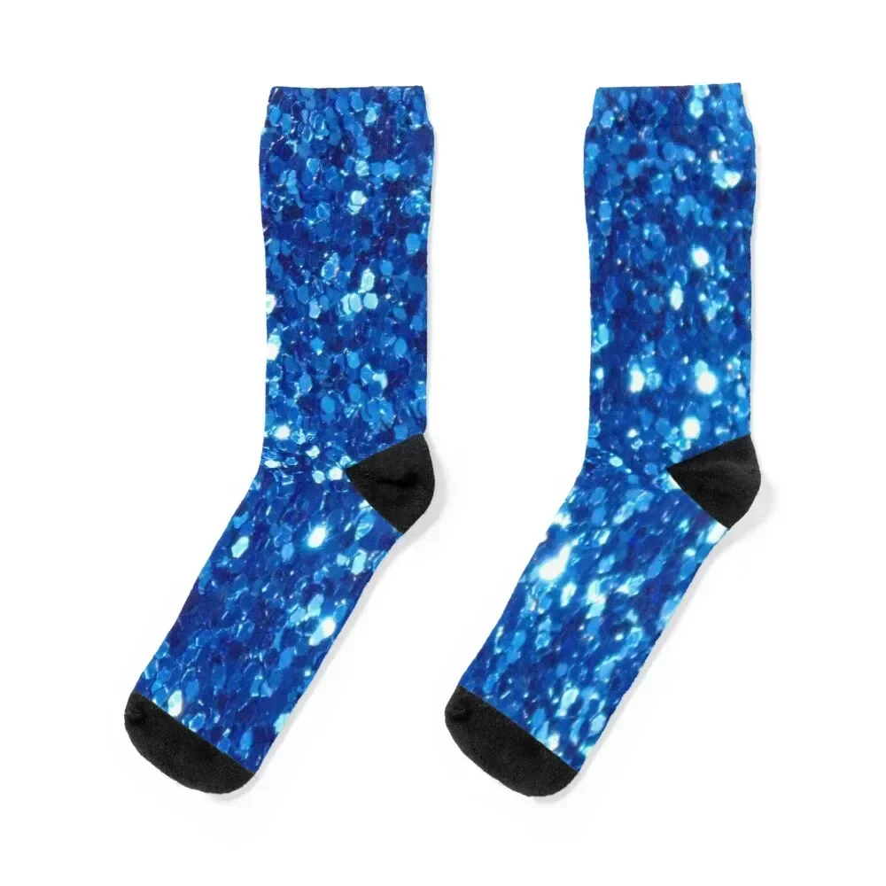 Meias brilhantes azuis com glitter, meias infantis luxuosas para halloween, meias transparentes femininas e masculinas