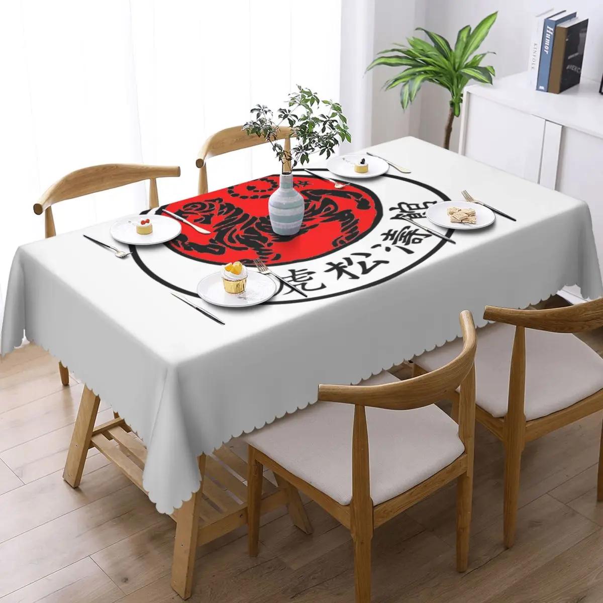 Shotokan Karate Customized Rectangular Tablecloth Oilproof Table Cover for Dining Events Table Cloth