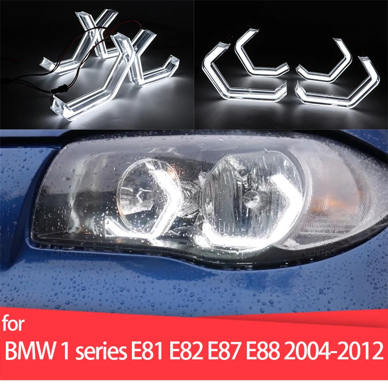 

for BMW 1 series E81 E82 E87 E88 116i 118i 120i 125i 128i 130i 135i 116d 118d 2004-13 DTM style LED Angel Eyes Halo Ring Kit