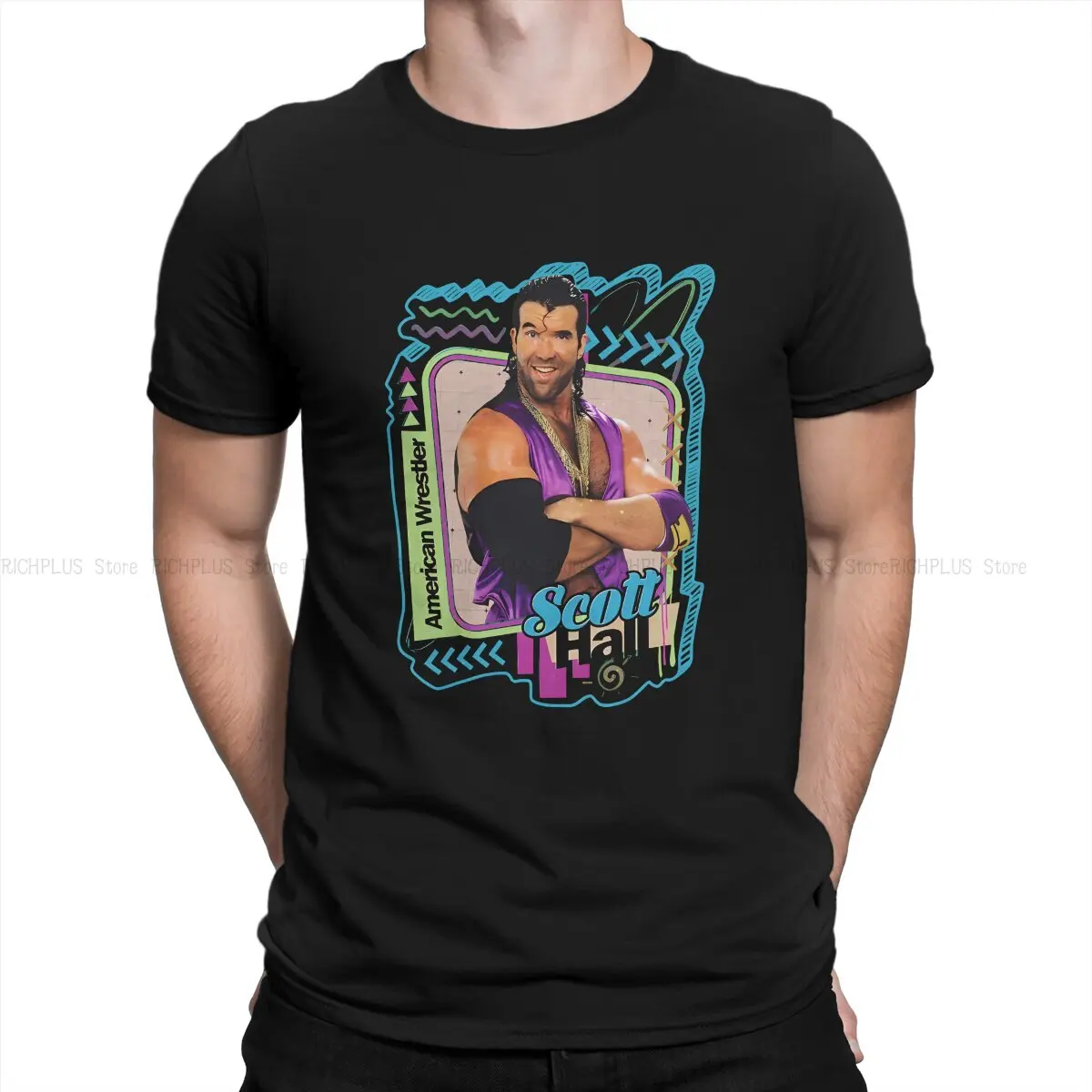 Scott Hall Pro Wrestler TShirt For Male Razor Ramon Clothing Style Polyester T Shirt Homme