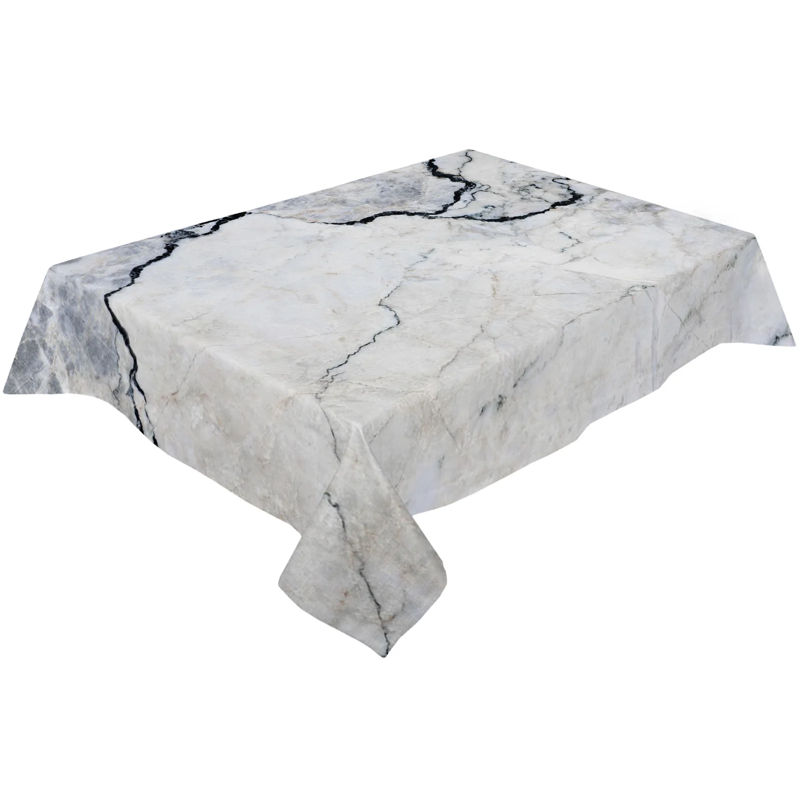 Marble Grey Design Crackle Table Cloth Waterproof Dining Tablecloth Kitchen Decorative Coffee Cuisine Party Table Cover