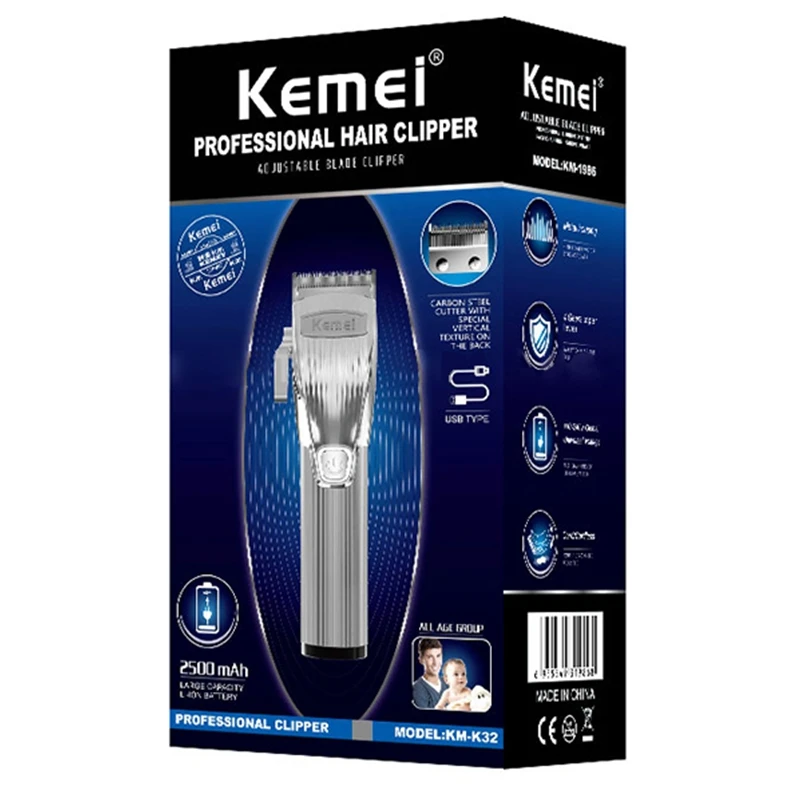 

Kemei k32 перезаряжаемый триммер для волос профессиональная электрическая беспроводная регулируемая машинка для стрижки бороды парикмахерская машина для стрижки волос набор