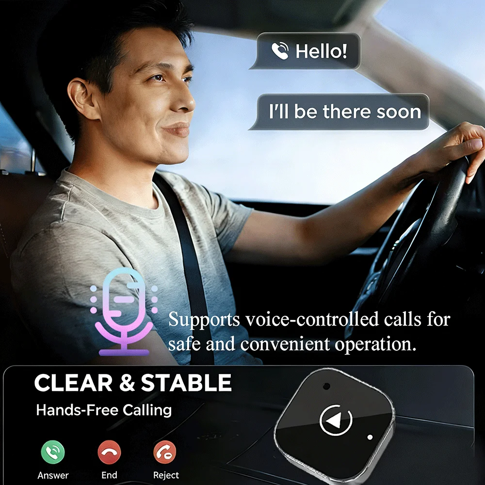 Wireless Carplay Adapter & Android Auto 2026 Upgrade Wired CarPlay to Wireless,2-in-1 Mini USB Design with Fast Stable Connectio