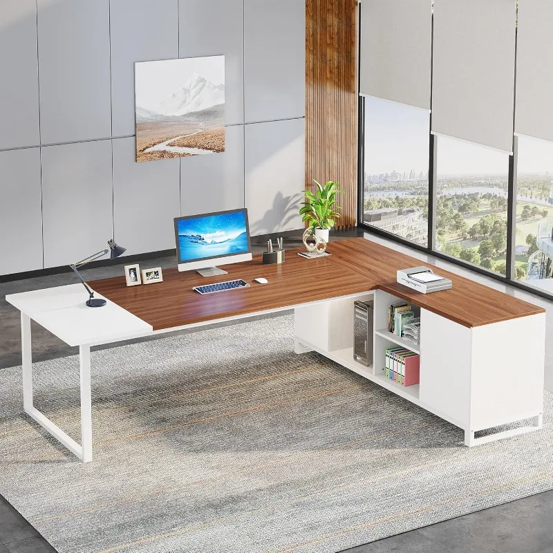 Shaped Executive Desk with 55