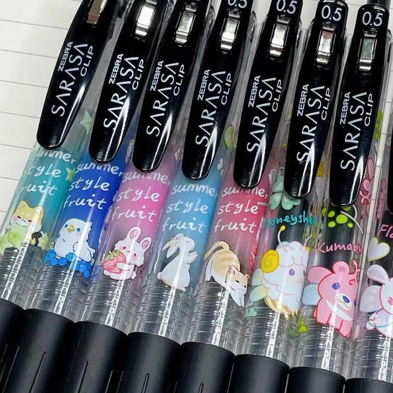 Japan ZEBRA Gel Pen JJ15 Tea Story Summer Limited Cute Cat Rabbit Black Pen 0.5 Stationery Supplies