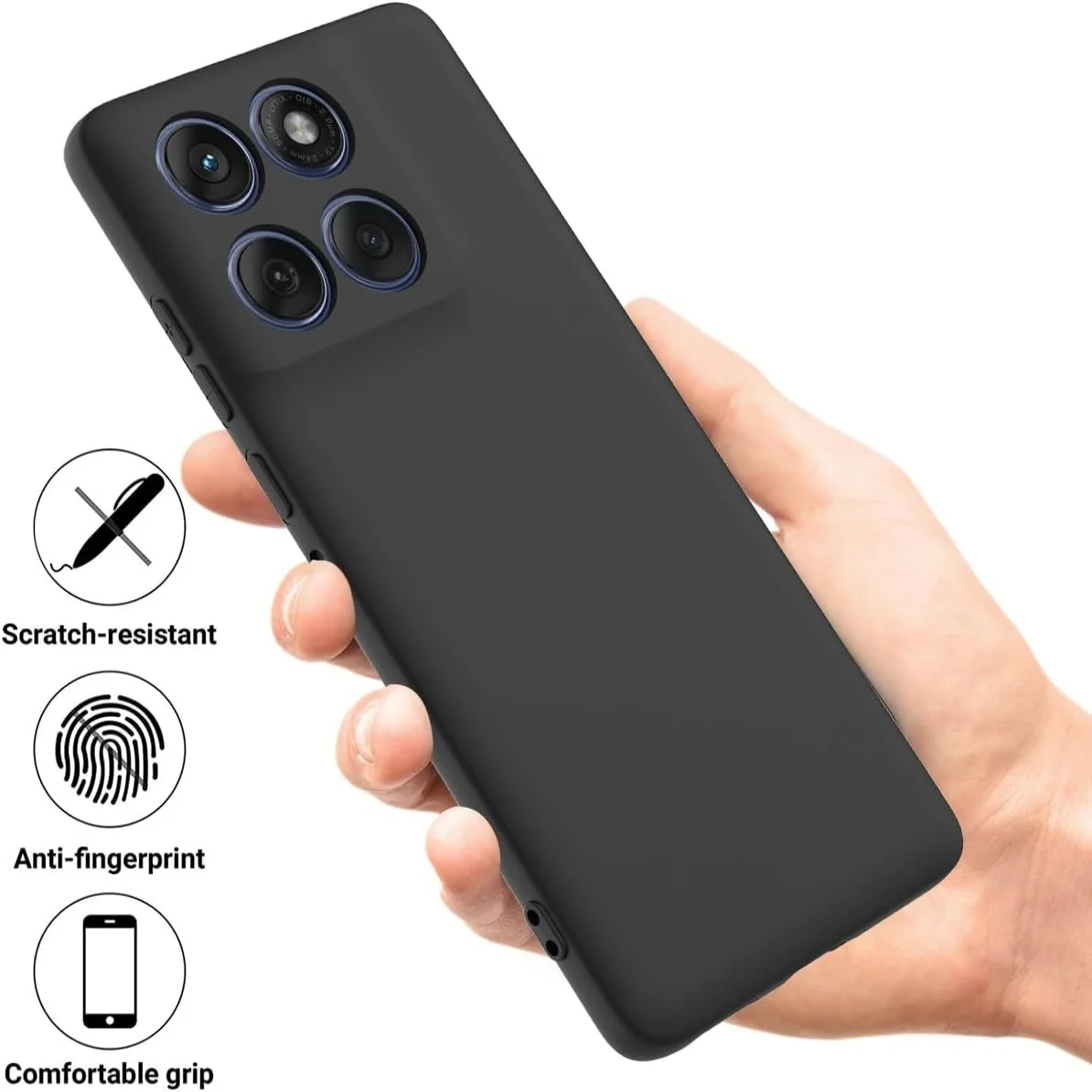 Modische Einfarbige Stoßfeste Schutzhülle aus Flüssigsilikon für Moto G86 G56 G85 G35 G84 G54 G34 G24 G14 G04 – Detail 3