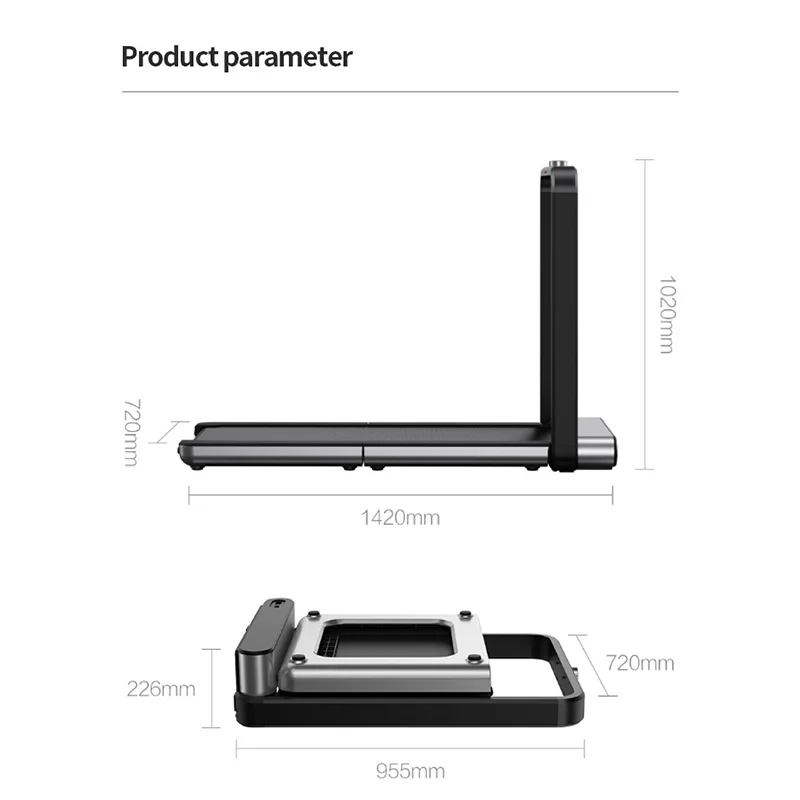 2025 2 In 1 Folding Treadmill Under Desk Walking Pad Foldable Mini