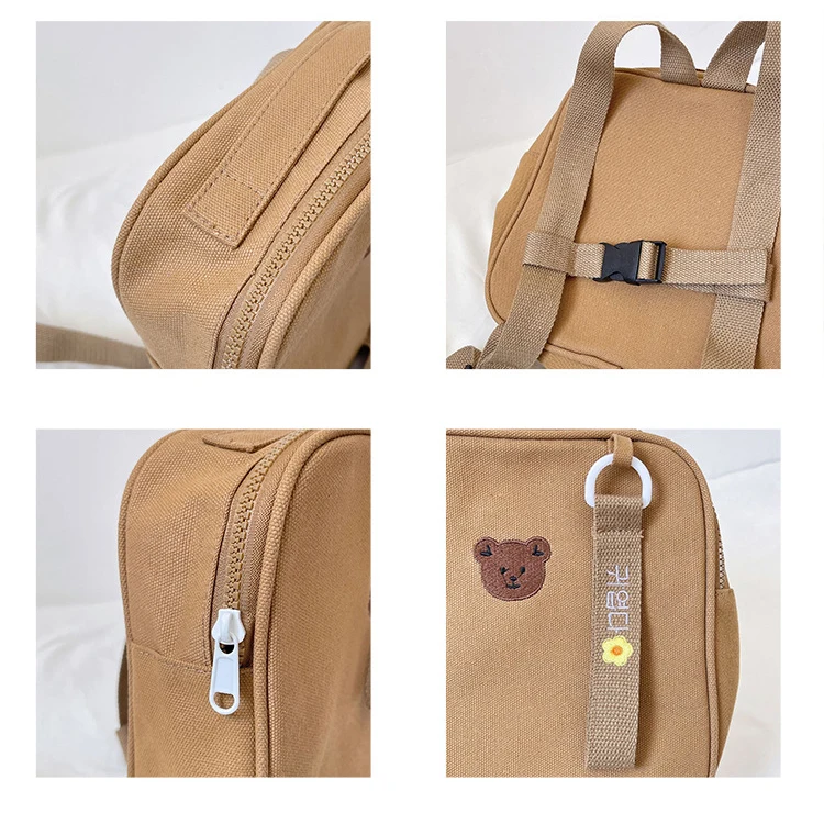 Ricamo personalizzato nome orso bambini zaino simpatico cartone animato tela scuola materna bambini zaino nome personalizzato borsa orso carino