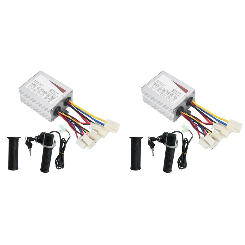 2X 24V 350W Electric Scooter Brushed Controller Motor+Throttle Twist Grip Kit for E-Bike Electric Scooter Bicycle
