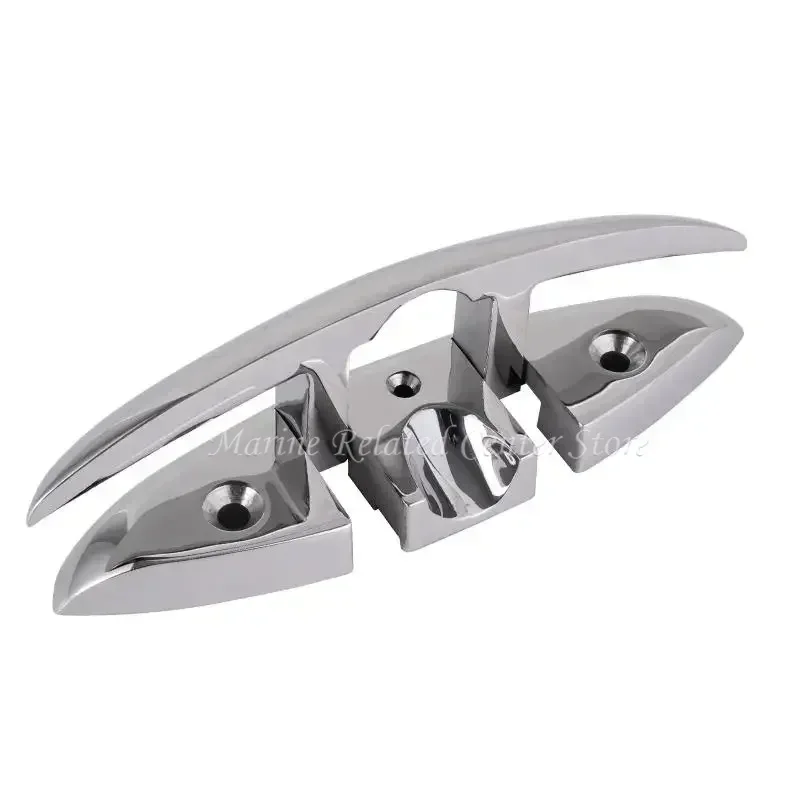 6 inch Marine Grade Boat Folding Cleat Flip-up Dock Cleat 316 Stainless Steel Dock Deck Line Rope Mooring Cleat Boat Accessorie