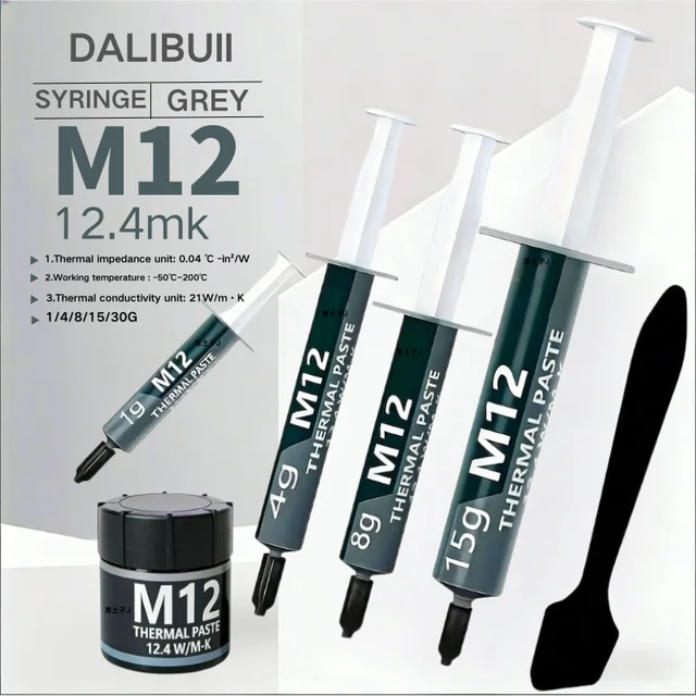 Thermal Paste Thermal Conductive Grease Paste 12.4 W/MK 1/4/8/15/30g For Game PC PS5 CPU GPU Cooling