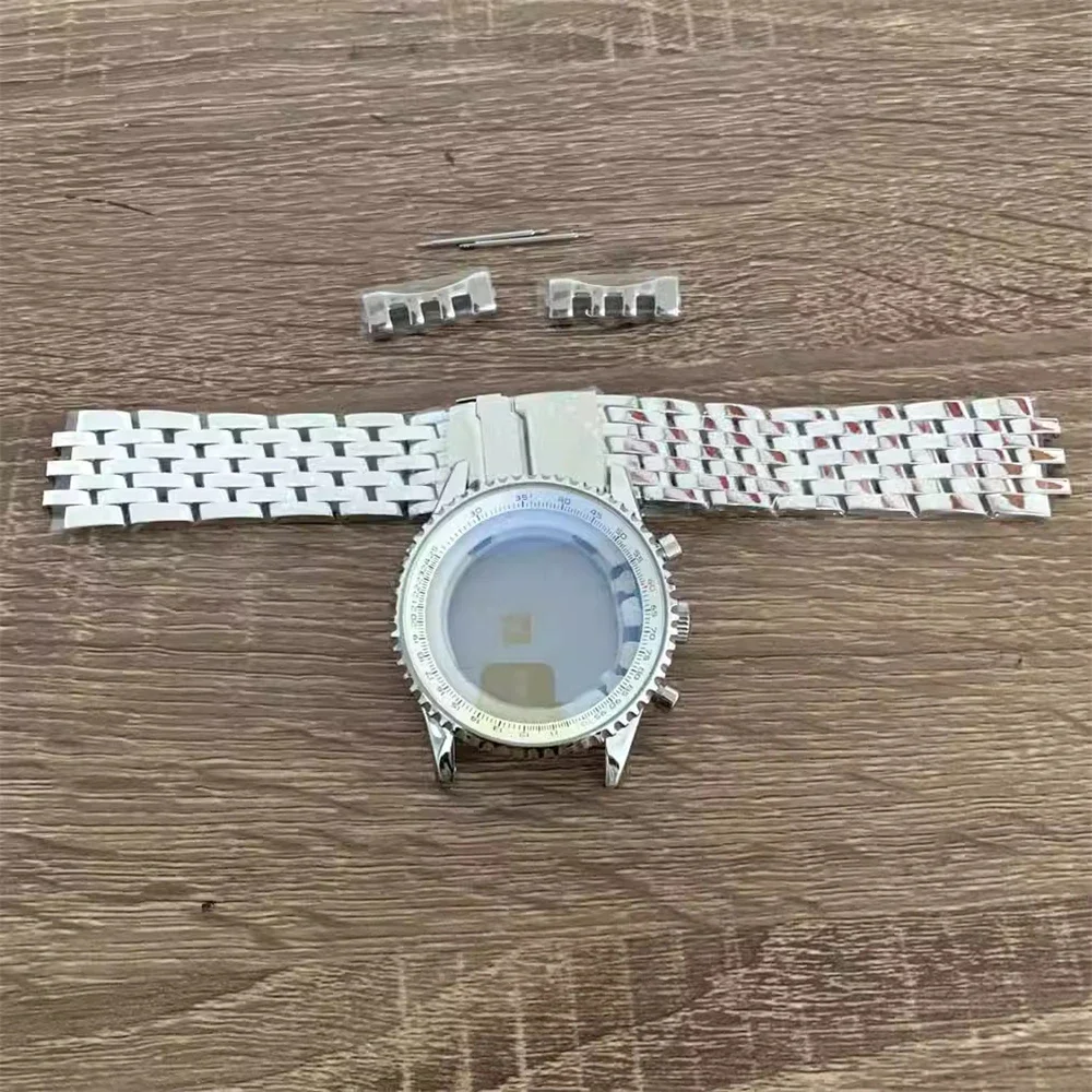 

Large Size 46.5mm Stainless Steel Watch Case Chronograph Watch Parts Waterproof Case for VK63 Movement Fit for 36.8mm Dial DIY