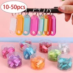 10/50 Pcs 8Colors Multicolor Plastic Key Chains ID Label Tags Luggage ID Tags Hotel Number Classification Card KeyChain KeyRings