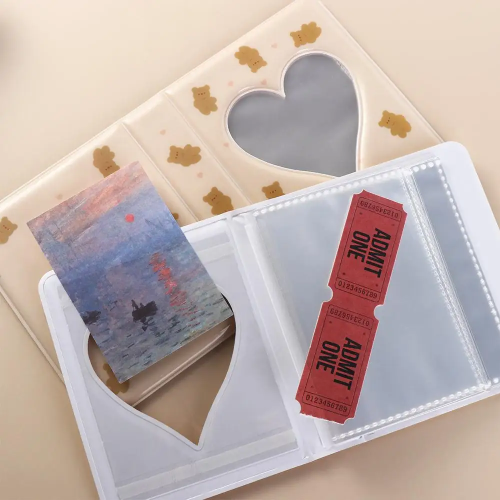 Cute Cartoon Bear Photo Album Ins Waterproof Hollow Picture Storage Case Anti-scratch Pastic Love Heart Photo Album Idol Star
