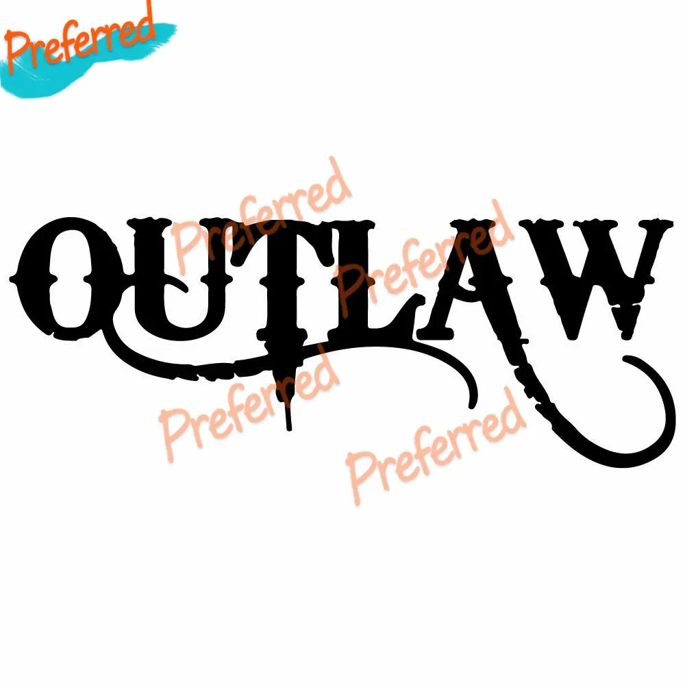 OUTLAW Tattoo Bandit Illegal Unlawful Law Car Sticker Car Bumper Window Racing Laptop Motorcycle Trunk Helmet Surf Vinyl Decal