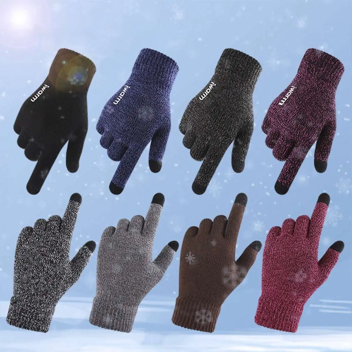 Men's And Women's Warm Touch Screen Knitted Gloves For Autumn And Winter Couple's Cold Resistant Gloves_maomaolike.com