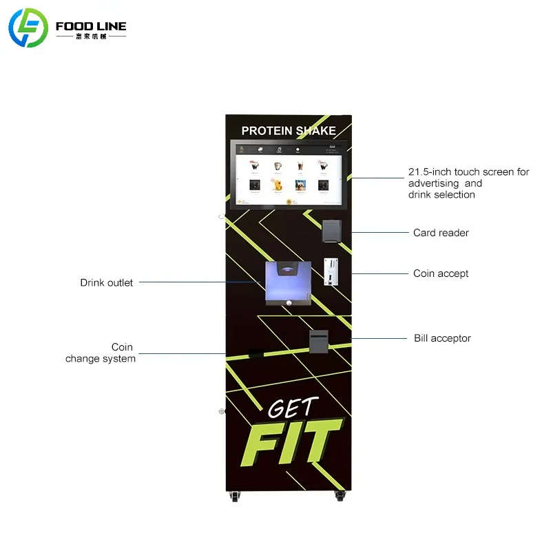Customized Commercial Protein Shake Vending Machine Touch Screen Multi-Flavor Fitness Scenario Device