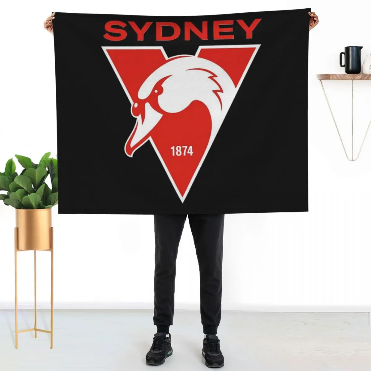 Sydney the Bloods Swans Haughty Swannies-Logo Throw Blanket Blankets For Sofas Stuffeds Beach Hairy Cute Plaid Blankets
