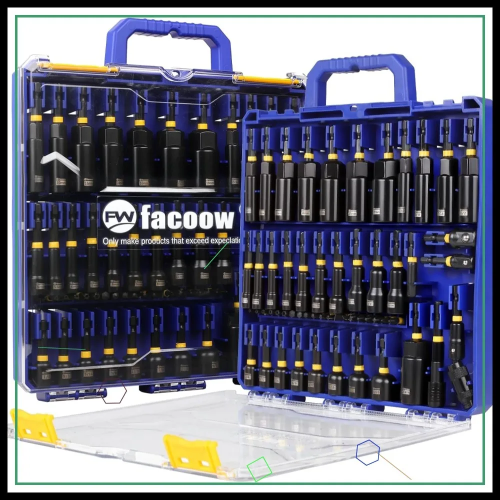 

Набор магнитных отверток для гаек, 55 шт., для ударных дрелей, быстросменные биты 1/4 дюйма, стальные биты S2, установщик поворотных гаек