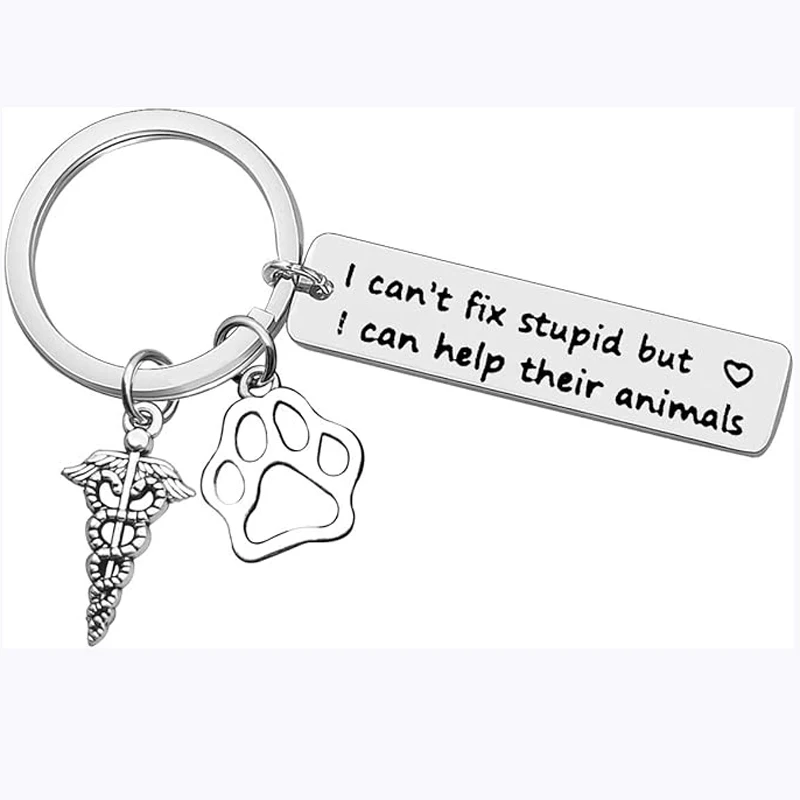 Veterinarian Keychain Appreciation Gift for Medical Veterinary Practitioner Vet Tech Keyring Technician Jewelry